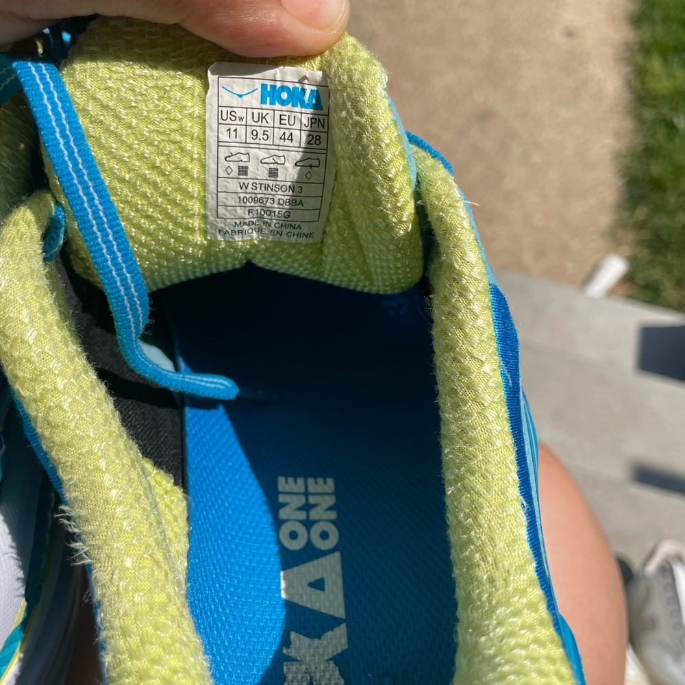 Hoka Vibrant Blue and Lime Sneakers - Picture 7 of 8